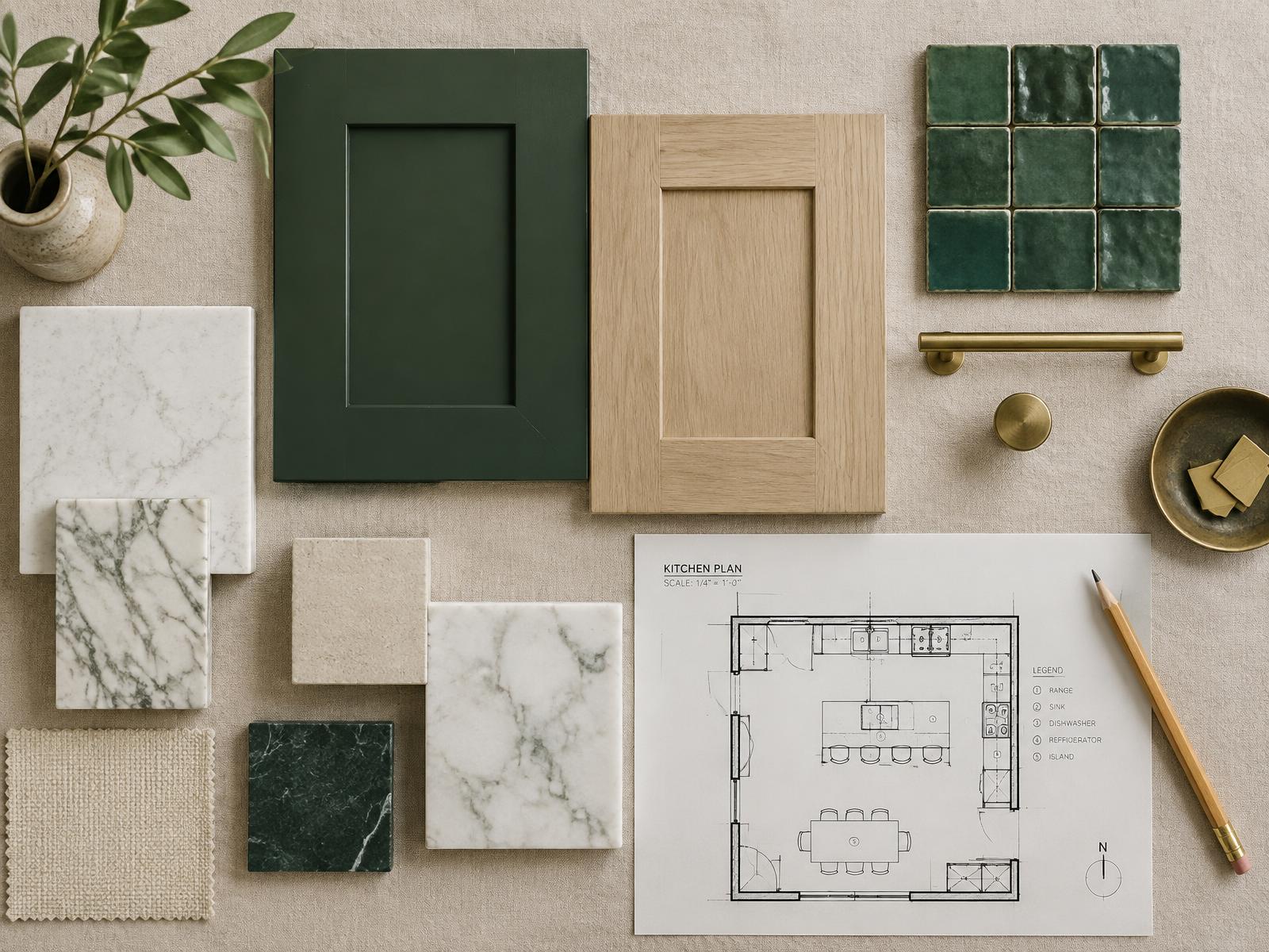 Material selections laid out in the design library